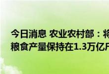 今日消息 农业农村部：将有力有序推进夏季田管 确保全年粮食产量保持在1.3万亿斤以上