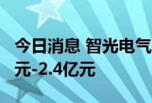 今日消息 智光电气：预计上半年净亏损1.7亿元-2.4亿元