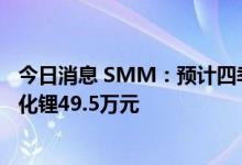 今日消息 SMM：预计四季度碳酸锂报价突破51万元，氢氧化锂49.5万元