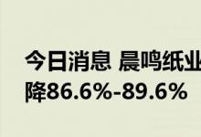 今日消息 晨鸣纸业：预计上半年净利润同比降86.6%-89.6%