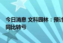 今日消息 文科园林：预计上半年亏损4600万元-6900万元 同比转亏