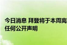 今日消息 拜登将于本周离开中东，不会就增加石油供应发表任何公开声明