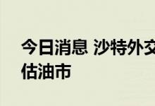 今日消息 沙特外交大臣：欧佩克+将继续评估油市