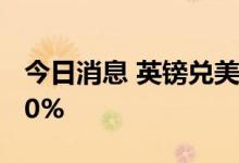 今日消息 英镑兑美元GBP/USD日内涨超1.00%