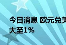 今日消息 欧元兑美元EUR/USD日内涨幅扩大至1%