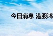 今日消息 港股鸿腾精密科技涨超12%