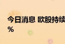 今日消息 欧股持续走高 德国DAX指数涨逾2%