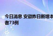 今日消息 安徽昨日新增本土确诊病例6例，本土无症状感染者73例