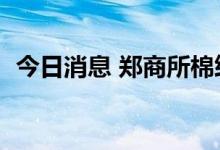 今日消息 郑商所棉纱期货主力合约大跌5%