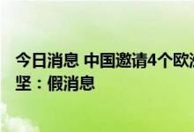 今日消息 中国邀请4个欧洲国家领导人11月访问北京？赵立坚：假消息