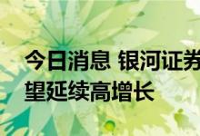 今日消息 银河证券：锂矿企业三季度业绩有望延续高增长