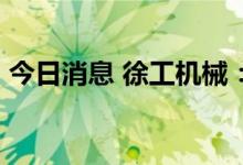 今日消息 徐工机械：将于8有1日开始其停牌