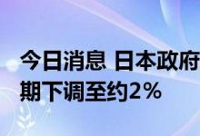 今日消息 日本政府将把2022财年经济增长预期下调至约2％