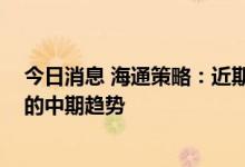 今日消息 海通策略：近期调整性质是倒春寒 不改反转向上的中期趋势