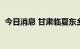 今日消息 甘肃临夏东乡县新增4个高风险区