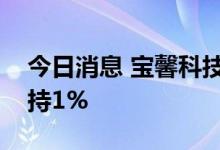 今日消息 宝馨科技：屠文斌、施玉庆合计增持1%