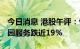 今日消息 港股午评：恒指早盘跌1.51% 碧桂园服务跌近19%