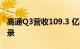 高通Q3营收109.3 亿美元 汽车芯片收入创纪录