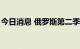 今日消息 俄罗斯第二季度GDP同比下降4.0%