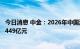 今日消息 中金：2026年中国汽车传感器市场空间有望达到1449亿元