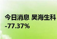 今日消息 昊海生科：上半年净利预减72.85%-77.37%