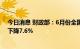 今日消息 财政部：6月份全国共销售彩票319.81亿元 同比下降7.6%