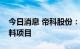 今日消息 帝科股份：拟投资建设电子专用材料项目