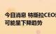 今日消息 特斯拉CEO埃隆·马斯克：通货膨胀可能呈下降趋势