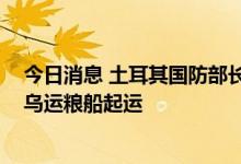 今日消息 土耳其国防部长与乌基础设施部部长通电话 商讨乌运粮船起运