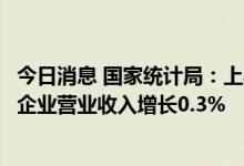 今日消息 国家统计局：上半年全国规模以上文化及相关产业企业营业收入增长0.3%