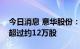 今日消息 意华股份：董事朱松平计划减持不超过约12万股