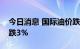 今日消息 国际油价跌幅扩大，WTI原油日内跌3%