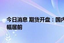 今日消息 期货开盘：国内商品期货开盘普遍下跌 原油系跌幅居前