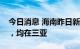 今日消息 海南昨日新增本土感染者“12+1”，均在三亚