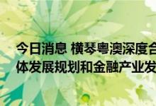 今日消息 横琴粤澳深度合作区召开执委会会议 研究横琴总体发展规划和金融产业发展