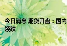 今日消息 期货开盘：国内期货夜盘开盘普遍下跌，能化板块领跌