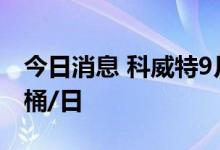 今日消息 科威特9月石油产量将增加281.8万桶/日