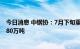 今日消息 中钢协：7月下旬重点统计钢铁企业钢材日产188.80万吨