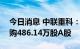 今日消息 中联重科：耗资约2887.59万元回购486.14万股A股