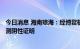 今日消息 海南琼海：经博鳌机场离岛须凭48小时2次核酸检测阴性证明