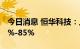 今日消息 恒华科技：上半年净利同比预降78%-85%