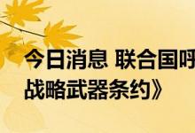 今日消息 联合国呼吁俄美全面执行《新削减战略武器条约》