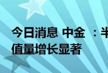 今日消息 中金 ：半导体及电子元器件单车价值量增长显著