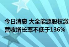 今日消息 大全能源股权激励计划：以2021年为基数 2022年营收增长率不低于136%