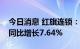 今日消息 红旗连锁：上半年营收48.83亿元 同比增长7.64%