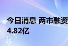 今日消息 两市融资余额4连升 较上一日增加14.82亿