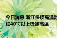 今日消息 浙江多项高温数据破纪录 未来七天部分地区将持续40℃以上极端高温