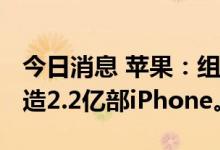 今日消息 苹果：组装商预计在2022年总计制造2.2亿部iPhone。