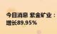 今日消息 紫金矿业：上半年实现净利润同比增长89.95%