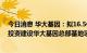 今日消息 华大基因：拟16.5亿元在盐田区J402-0349地块投资建设华大基因总部基地项目